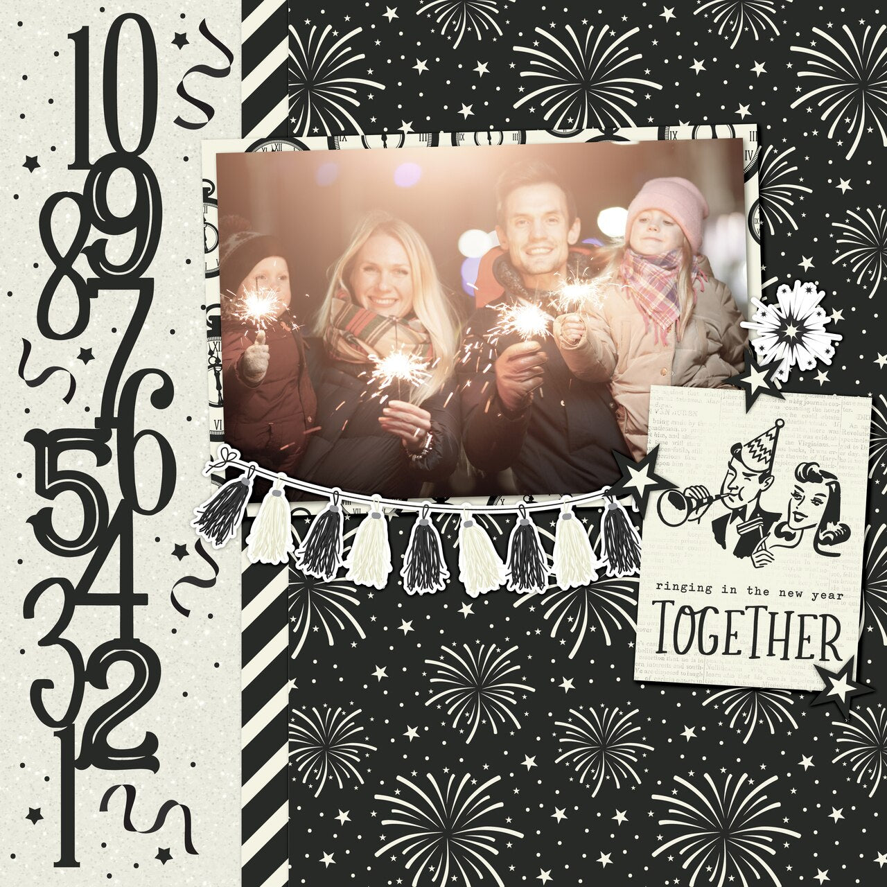 Simple Stories 2019 WATCH THE CLOCK 12x12 Scrapbook Paper Scrapbooksrus