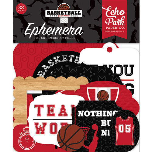 Echo Park Basketball EPHEMERA Die Cuts 33pc Scrapbooksrus