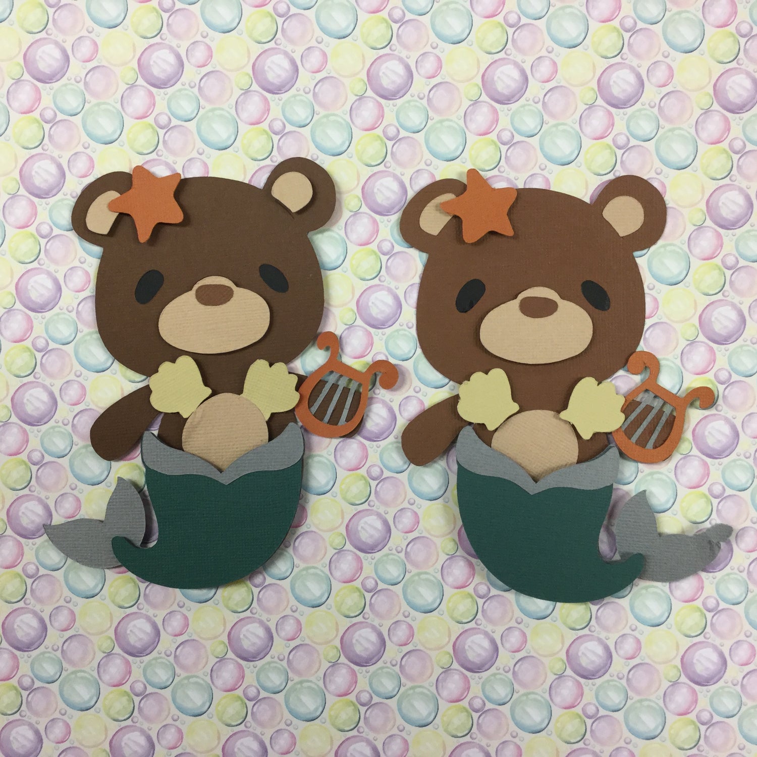 Teddy Bear MERMAID Die Cut Embellishment Scrapbooksrus