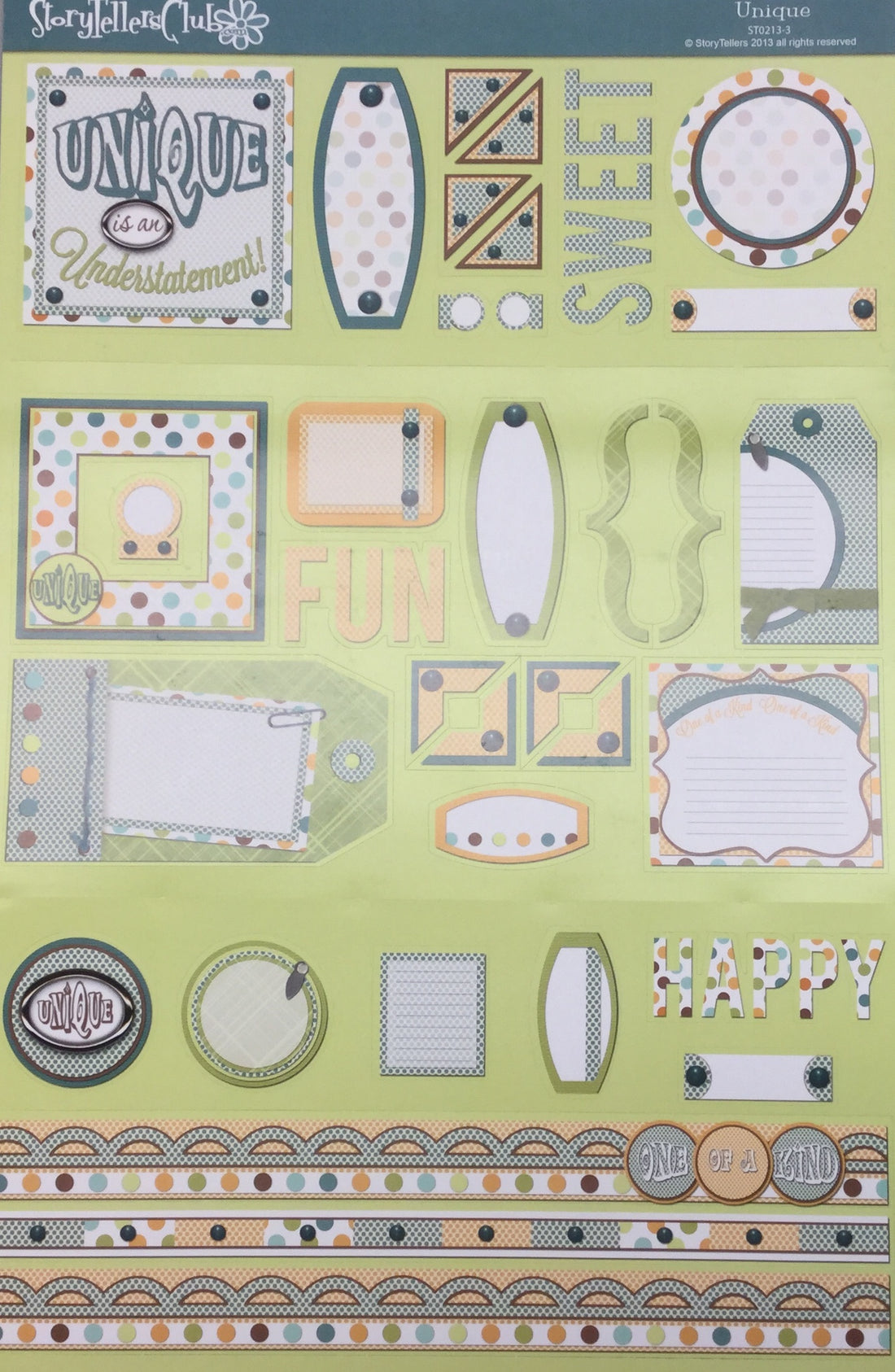 StoryTellers UNIQUE 13-3 Diecut Sheet 13"X18" Scrapbooksrus