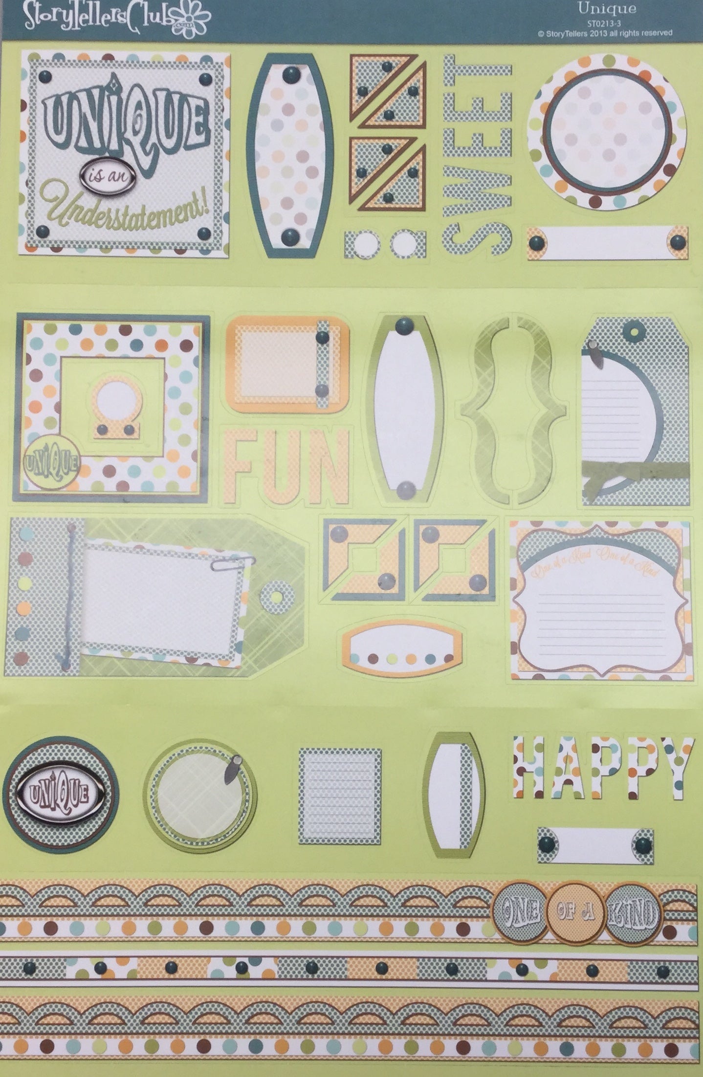 StoryTellers UNIQUE 13-3 Diecut Sheet 13"X18" Scrapbooksrus