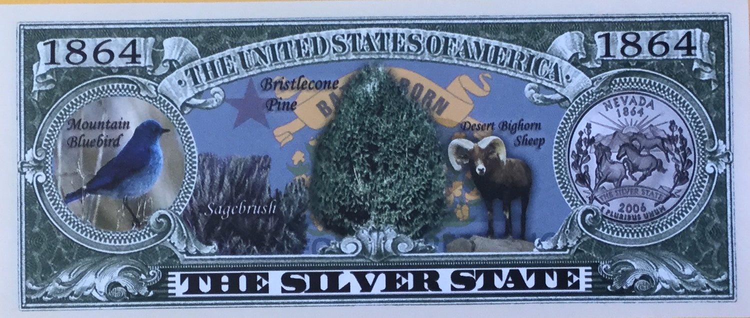 Paper Money 1864 STATE OF NEVADA Scrapbooksrus