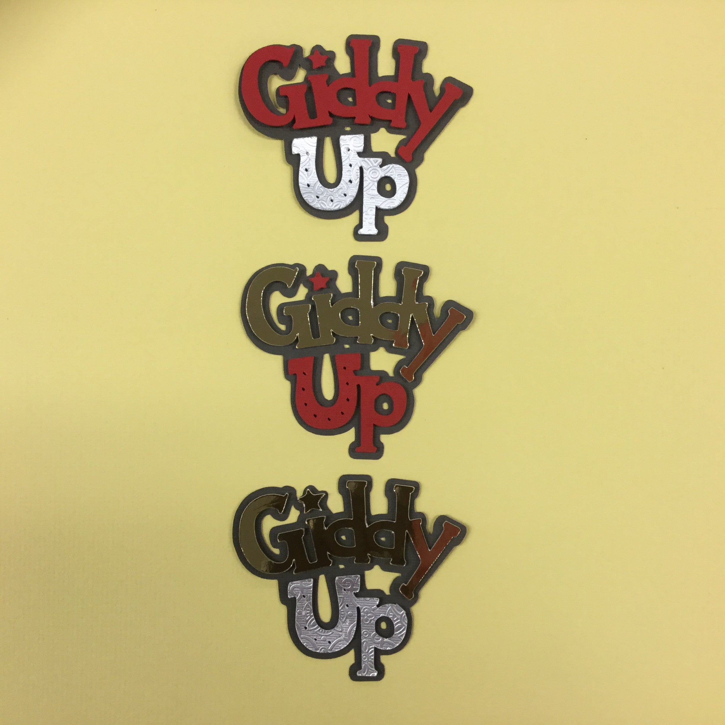 GIDDY UP Cowboy Cowgirl Die Cut Scrapbooksrus