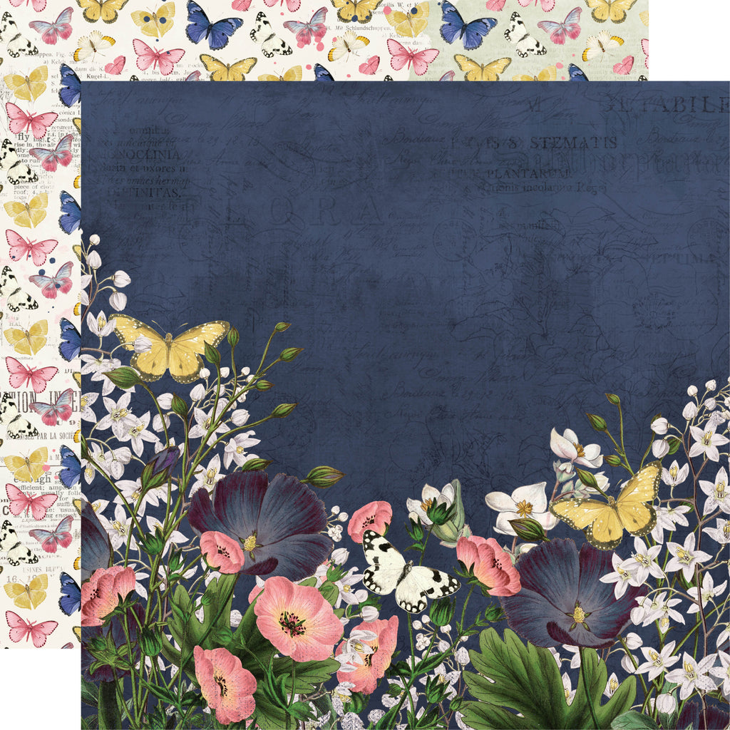 Simple Stories Simple Vintage INDIGO GARDEN Chipboard Stickers 30pc Scrapbooksrus