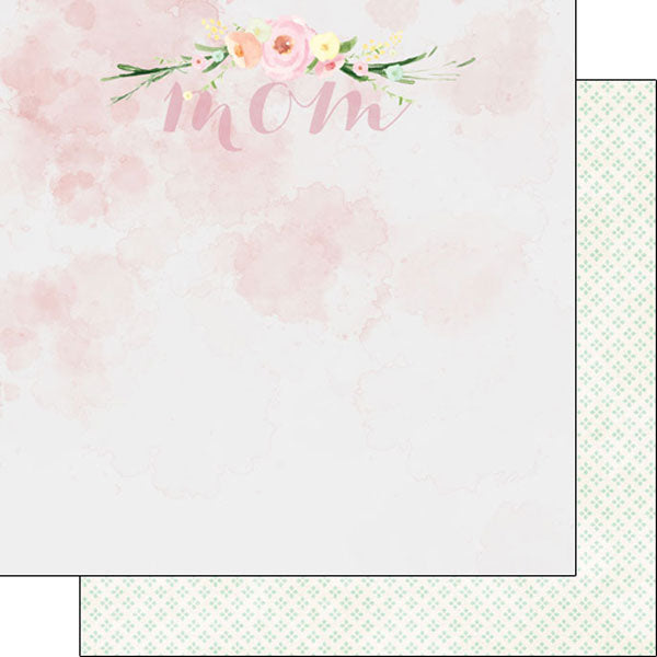 MOM Watercolor 12"X12" Scrapbook Customs Paper Scrapbooksrus