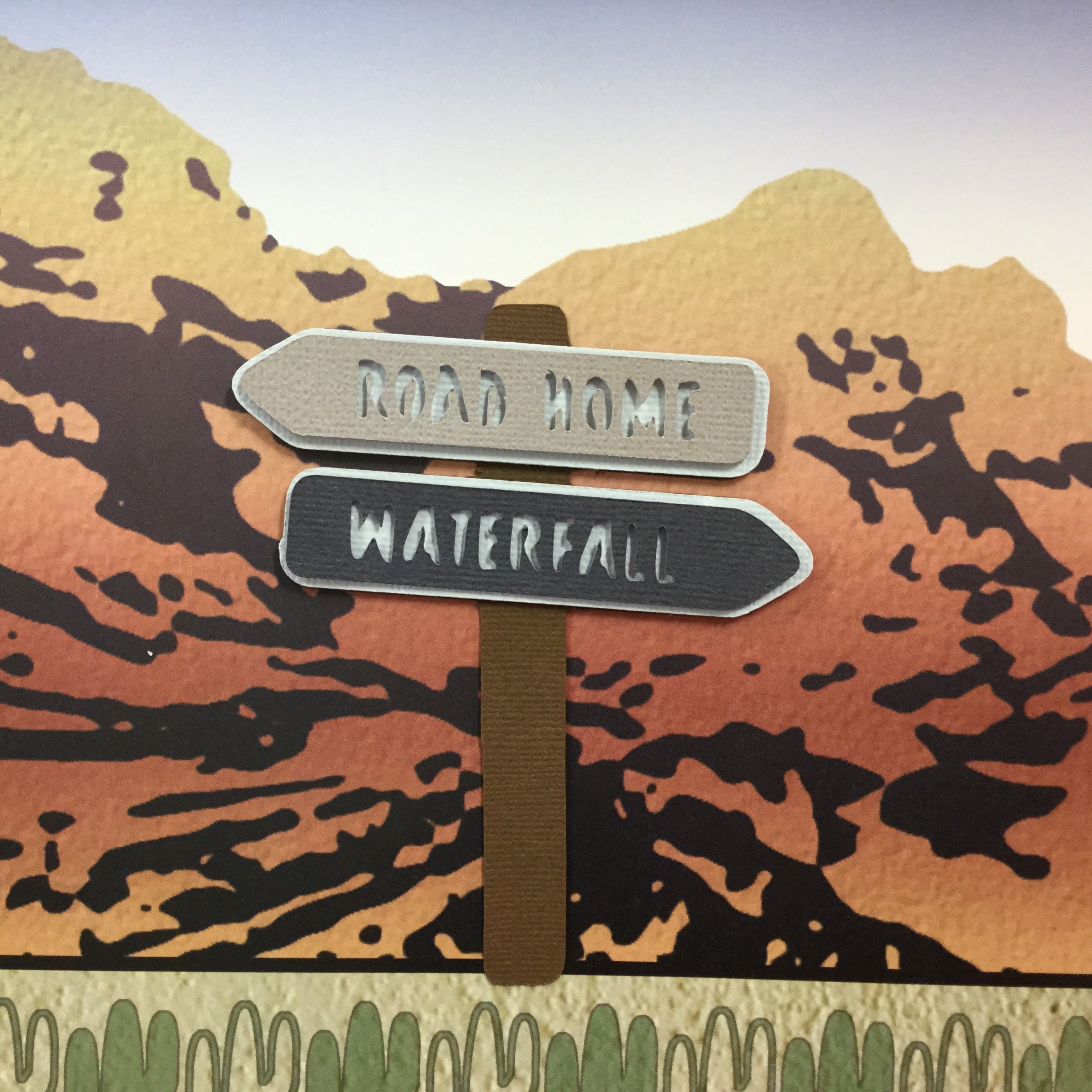 HIKING SIGN POST Forest Lake Mountain Waterfall Canyon Die Cuts Scrapbooksrus