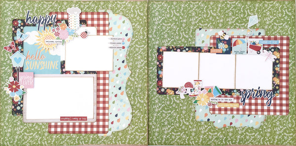 Simple Stories Springtime WELCOME SPRING 12x12 Scrapbook Paper