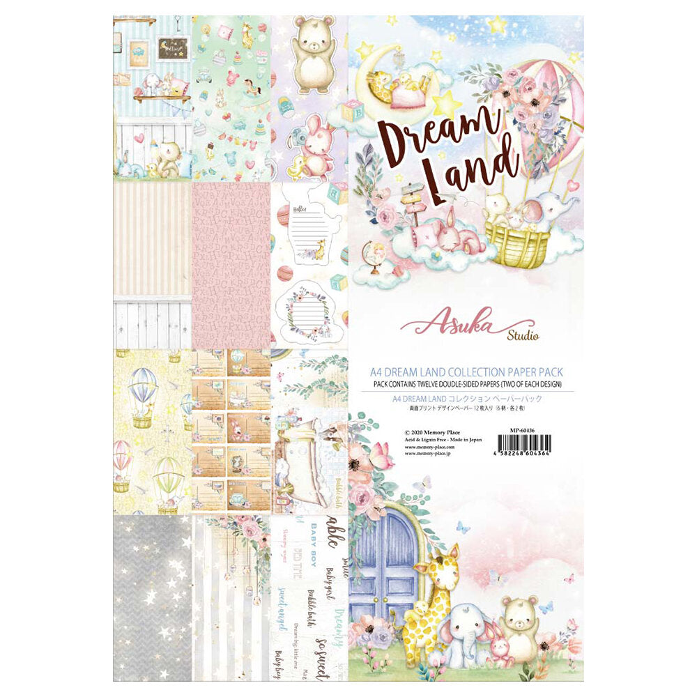Asuka Studio DREAMLAND COLLECTION 8.27”x 11.69” A4 PAPER PAD 12 Sheets Scrapbooksrus