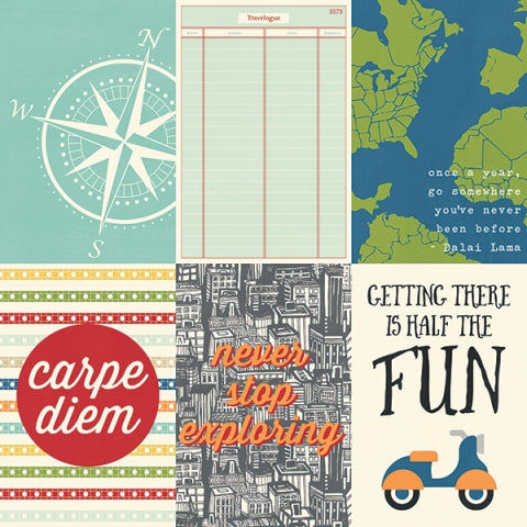 Simple Stories Travel Notes 4x6 VERTICAL ELEMENTS 12x12 Scrapbook Paper Scrapbooksrus