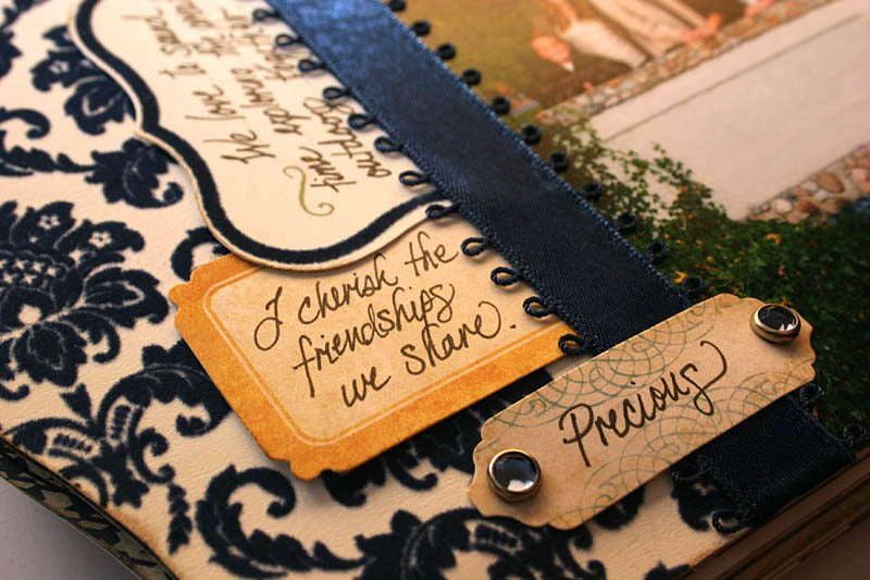 My Mind’s Eye Lush NAVY DAMAMSK 6”x9” Chipboard Album Scrapbooksrus