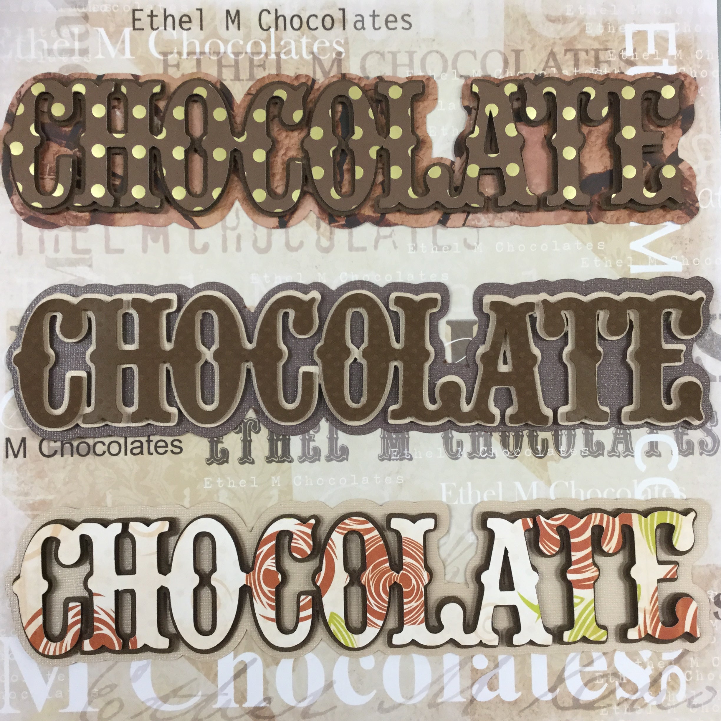 CHOCOLATE Layered Custom Die Cut Scrapbooksrus
