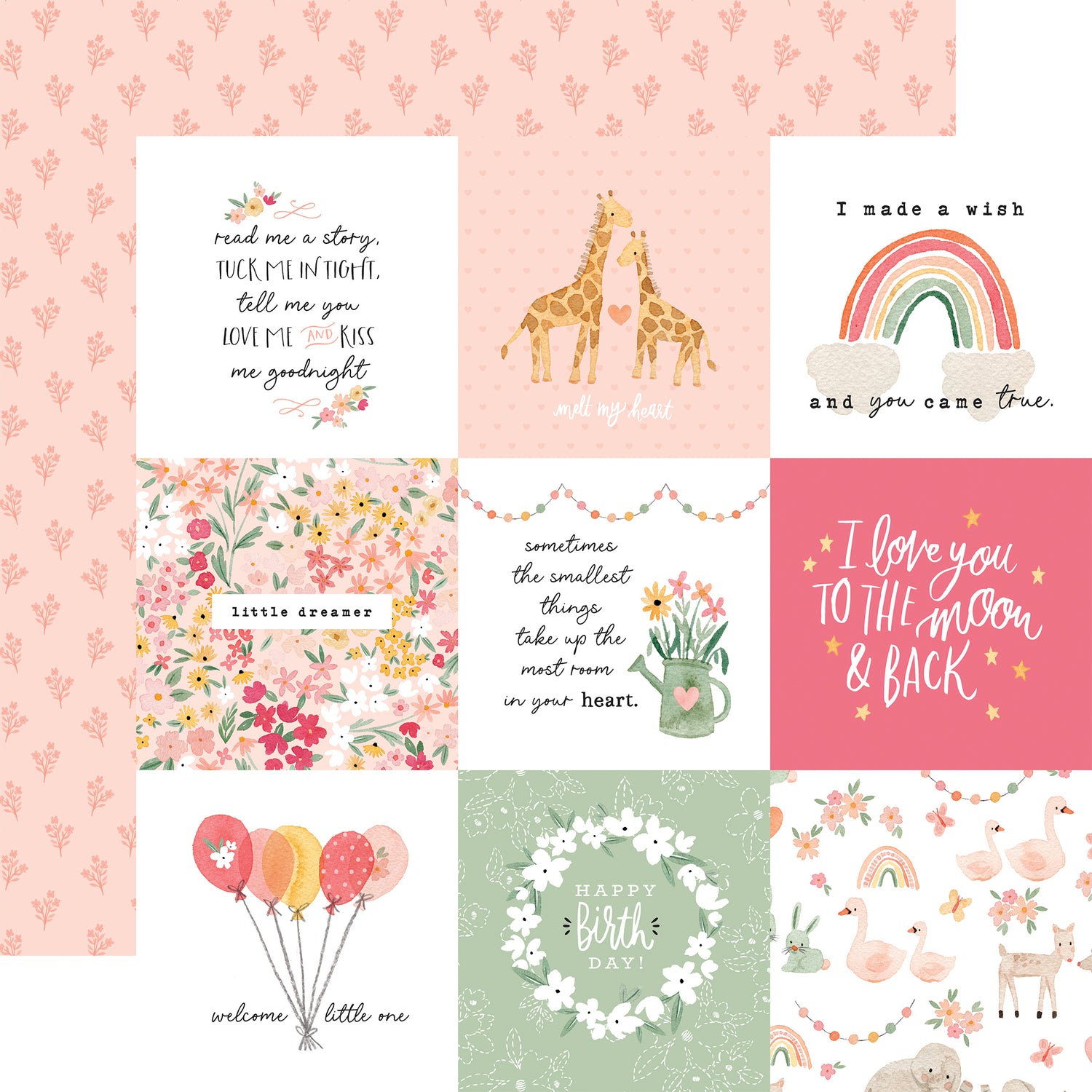 Echo Park WELCOME BABY GIRL 12"X12" Collection Kit Scrapbooksrus