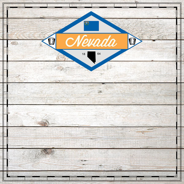 NEVADA WOOD SIGHTSEEING 12"X12" Scrapbook Travel Paper LV