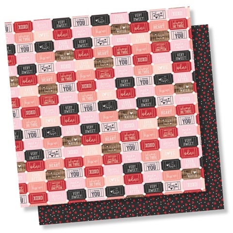 Simple Stories Kissing Booth CRAZY FOR YOU 12x12 Scrapbook Paper Scrapbooksrus