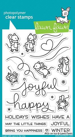 Lawn Fawn MICE ON ICE Clear Stamps 23pc Scrapbooksrus