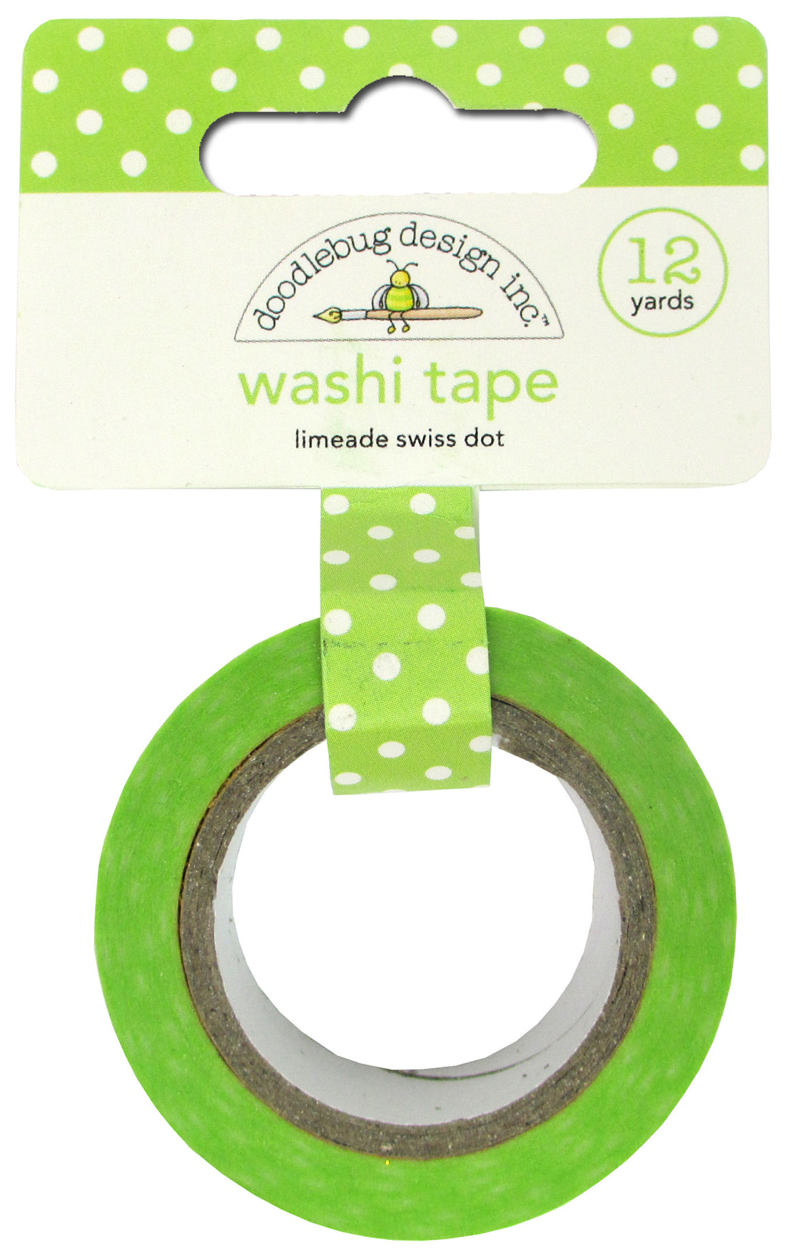 Doodlebug LIMEADE SWISS DOT Washi Tape 15mm 12yards Scrapbooksrus