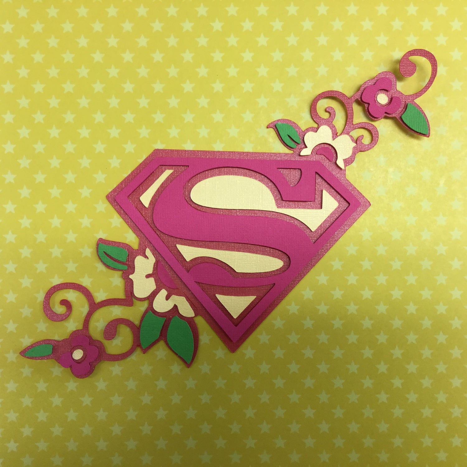 SUPERGIRL FLORAL BORDER Superhero Custom Scrapbook Die Cuts Scrapbooksrus