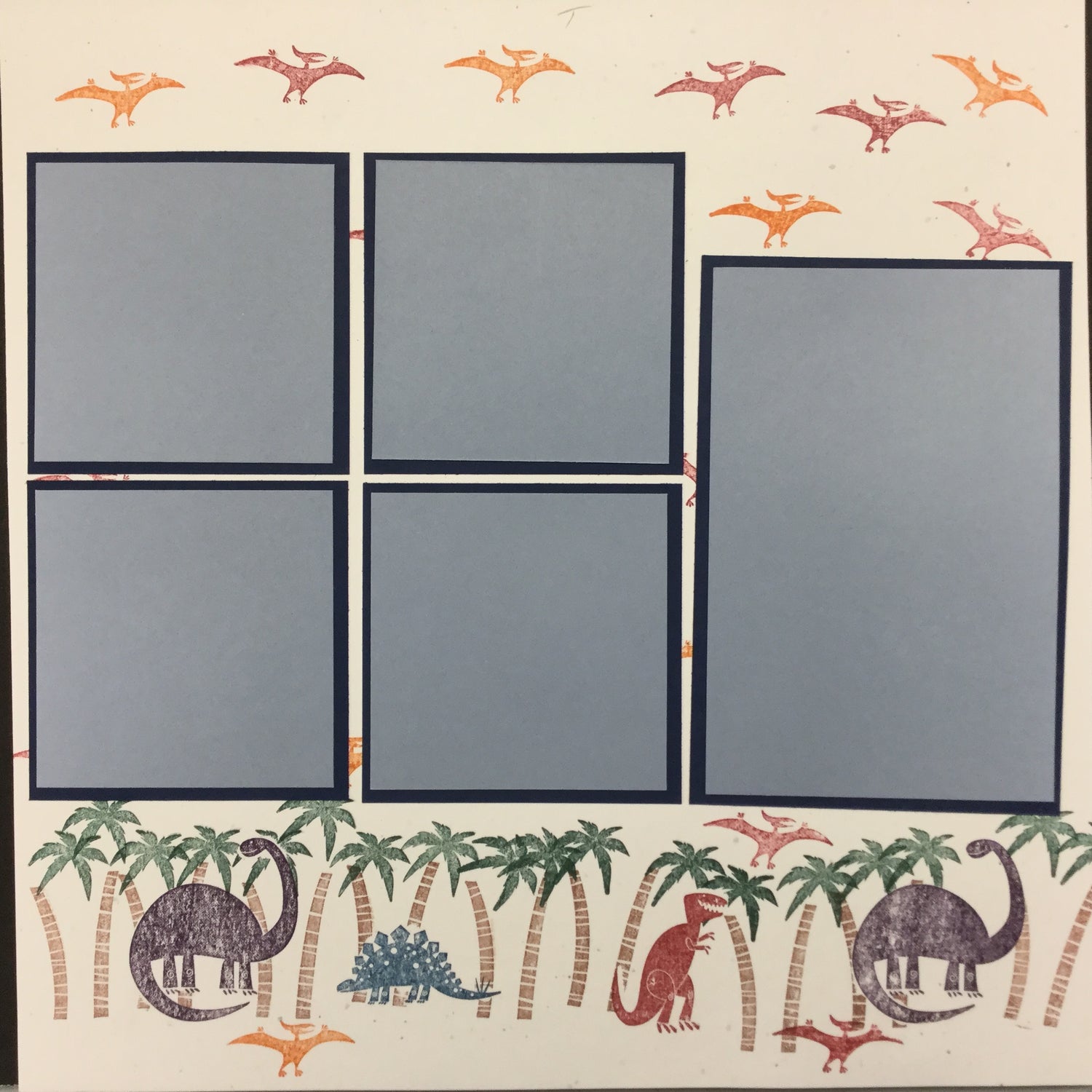 Premade Pages DINOSAURS (2) 12"X12" Scrapbook Pages Scrapbooksrus