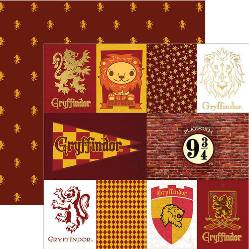 Paper House Harry Potter GRYFFINDOR 12X12 Scrapbook Sheet Scrapbooksrus