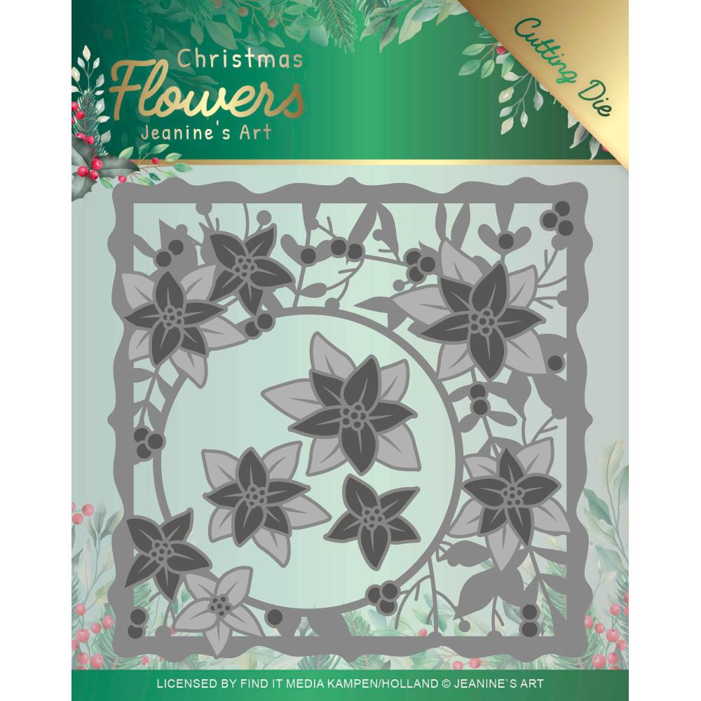 Jeanine’s Christmas Flowers POINSETTIA FRAME Cutting Die Scrapbooksrus
