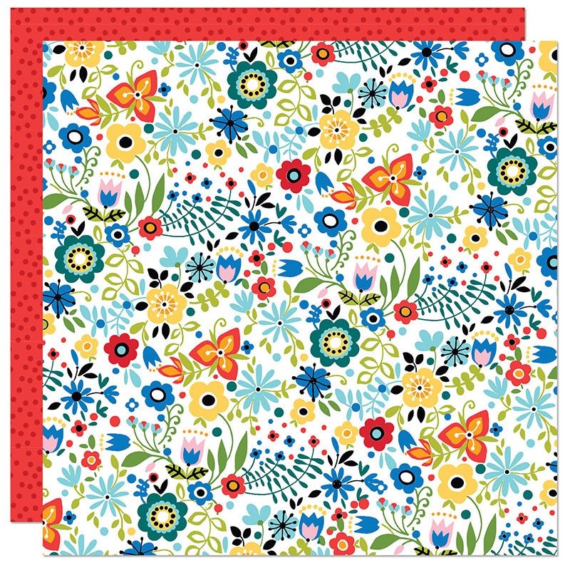 Bella Blvd Let’s Go On An Adventure WILDFLOWERS 12"X12" Scrapbook Paper Scrapbooksrus