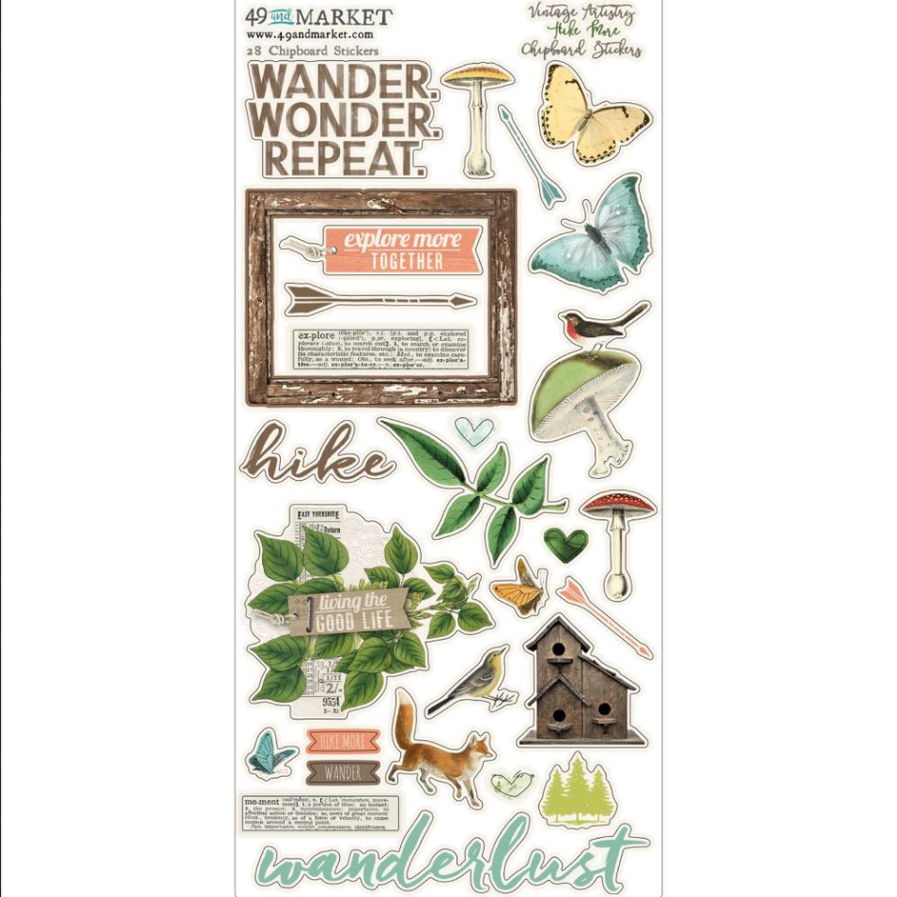 49 and Market Vintage Artistry HIKE MORE Scrapbook Collection Kit 12"X12" Scrapbooksrus