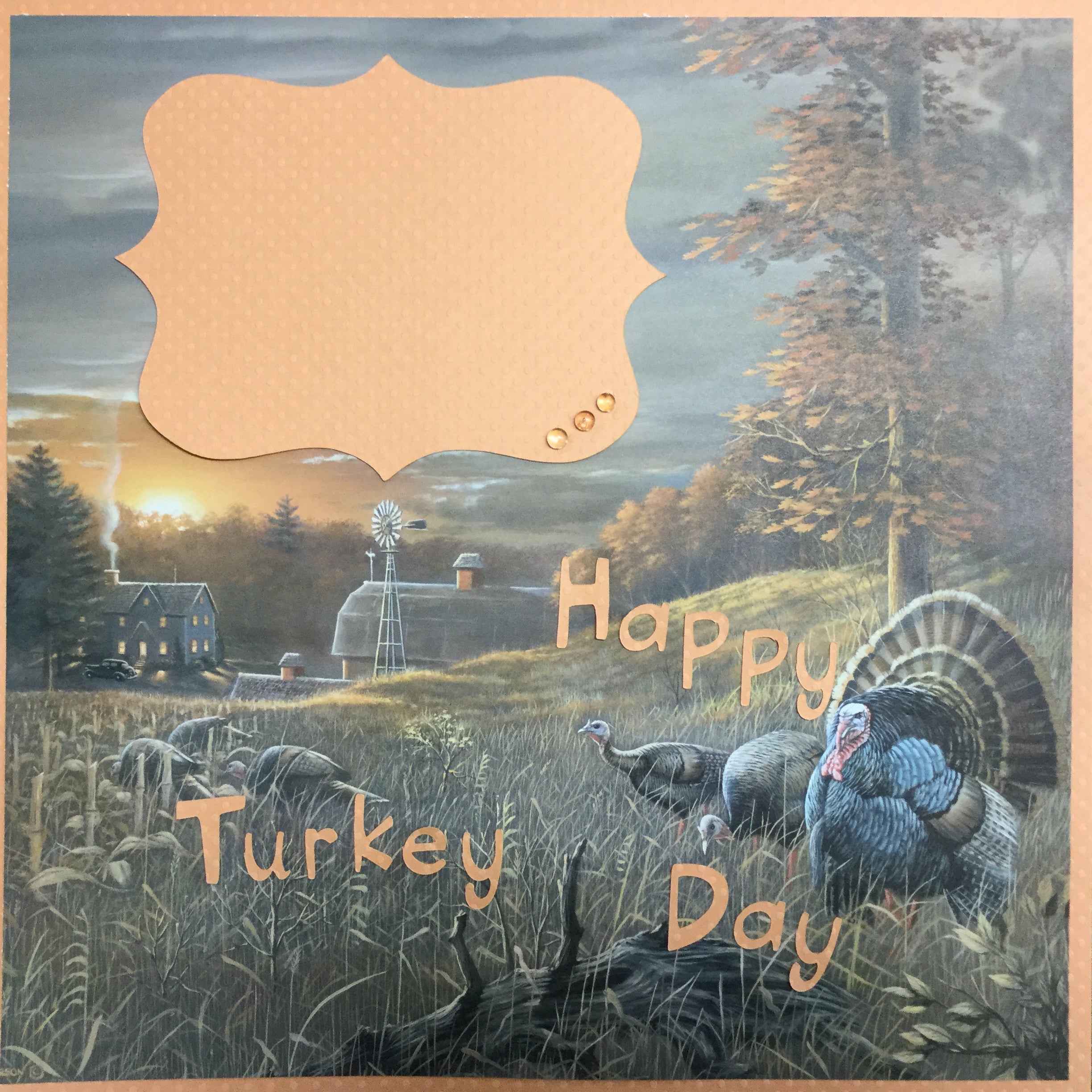 Premade Page HAPPY TURKEY DAY 12"x12" Scrapbook @Scrapbooksrus