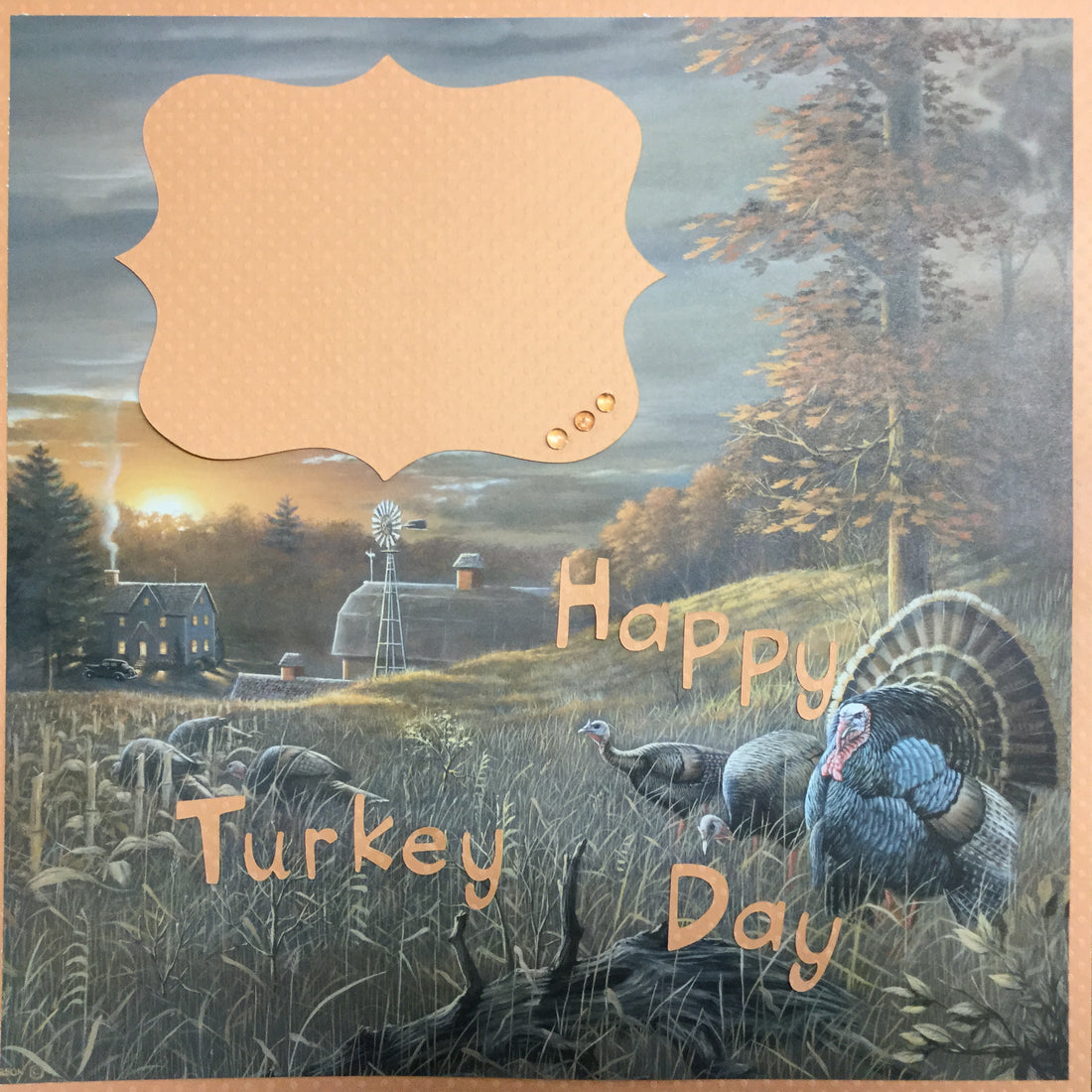 Premade Page HAPPY TURKEY DAY 12&quot;x12&quot; Scrapbook @Scrapbooksrus 