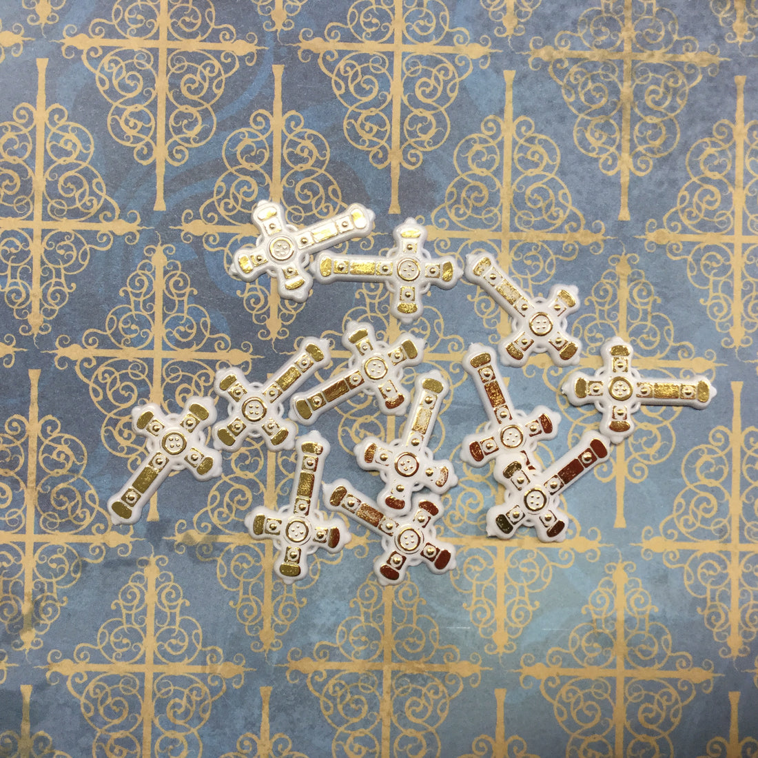 Gold and White CROSS Scrapbooksrus