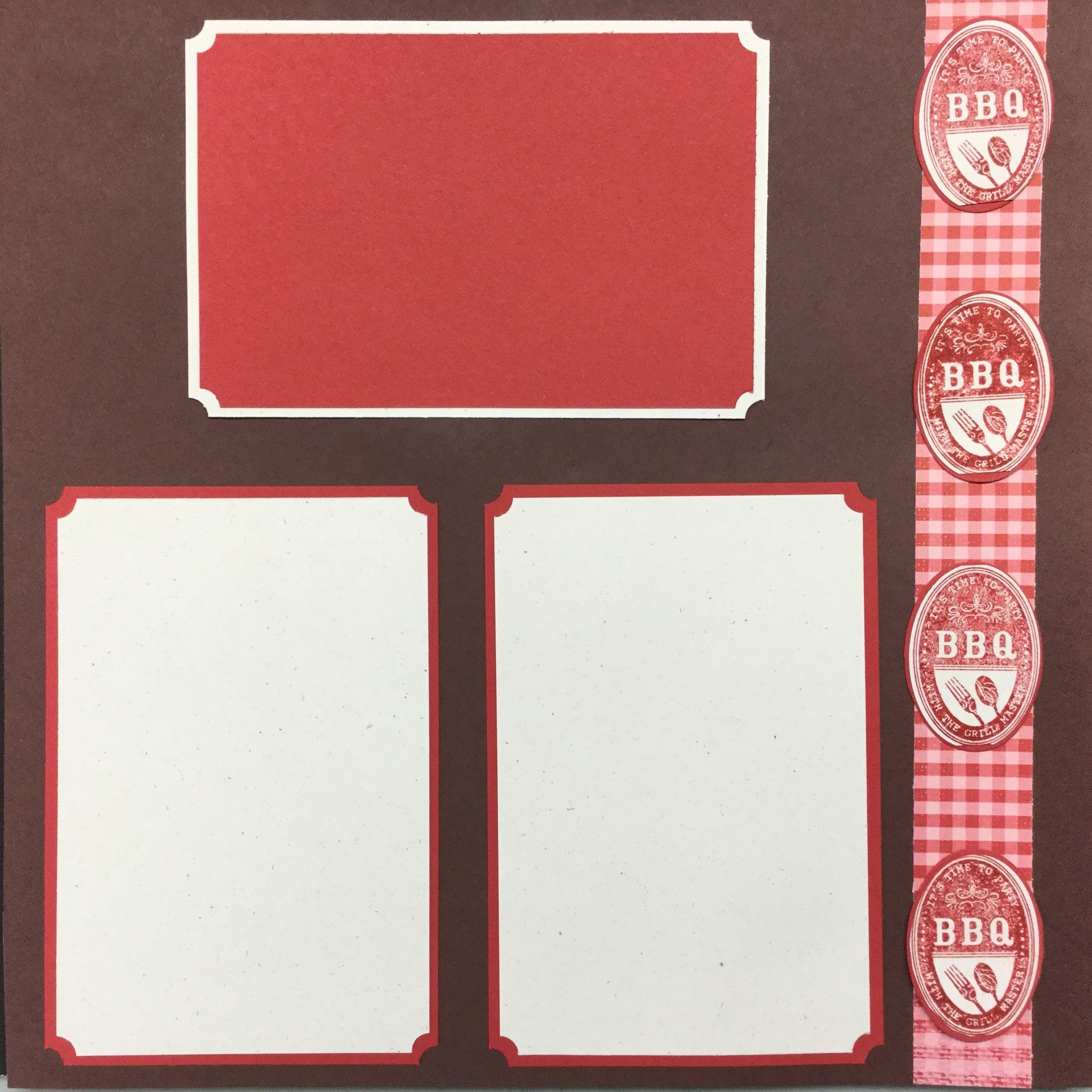 $5.00 Premade Pages BBQ GRILLMASTER (2) 12"X12" Scrapbook Pages Scrapbooksrus