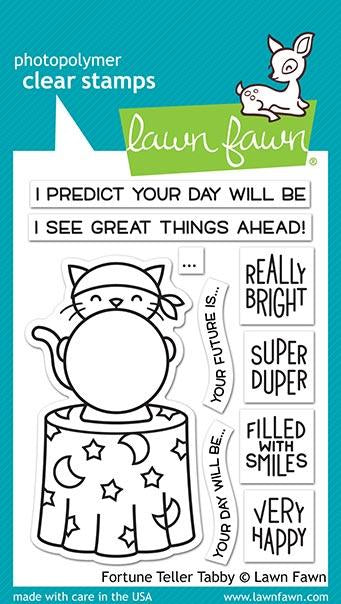 Lawn Fawn FORTUNE TELLER TABBY Clear Stamps 4"X3" Scrapbooksrus