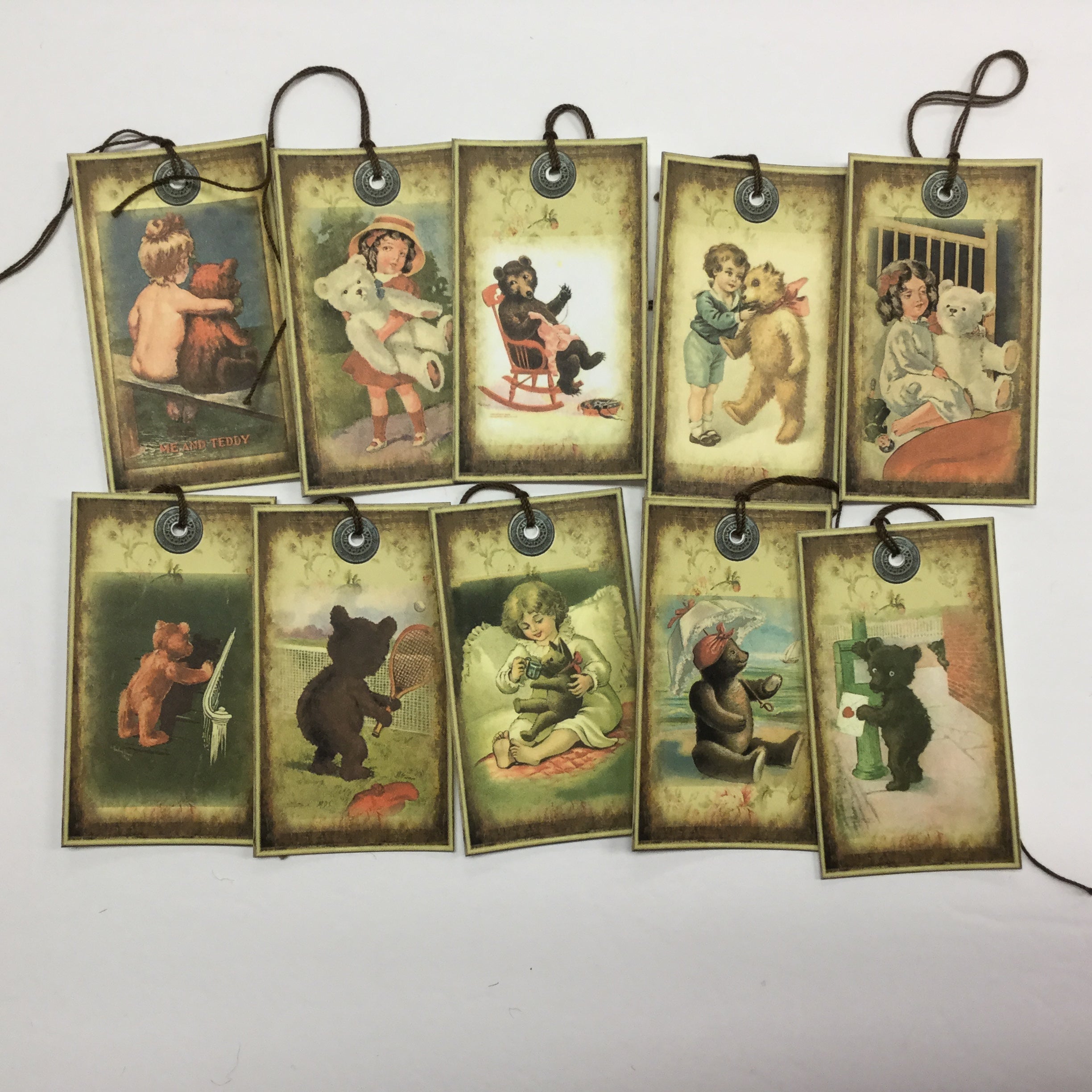 Tags & Ephemera 10pc VINTAGE ME & TEDDY Bear Scrapbooksrus