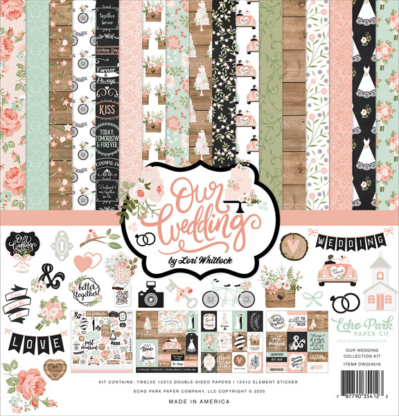 Echo Park  12"x12" OUR WEDDING 13pc COLLECTION KIT Scrapbooksrus