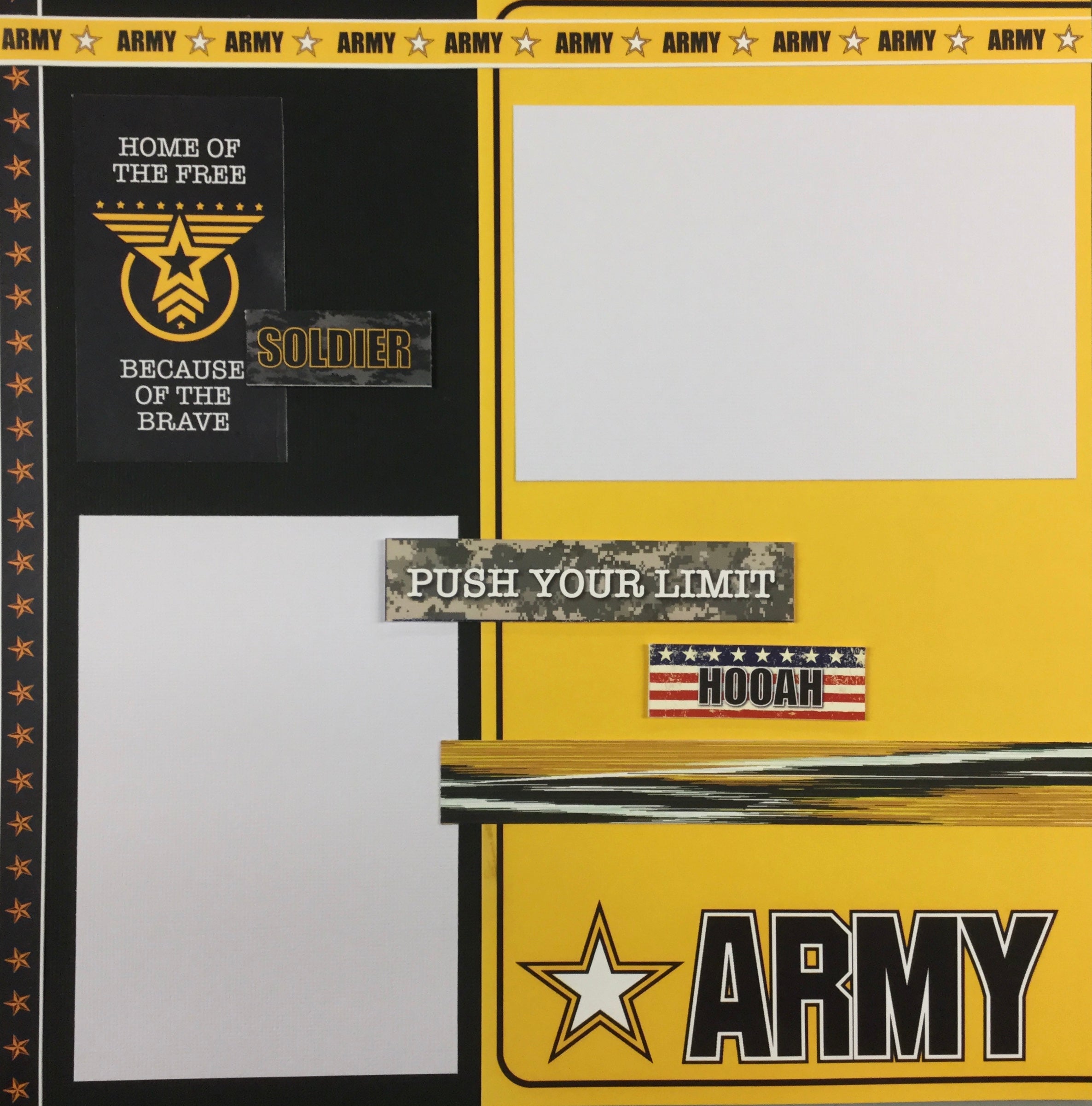 Premade Page (2) 12X12 ARMY Scrapbook @Scrapbooksrus Scrapbooksrus