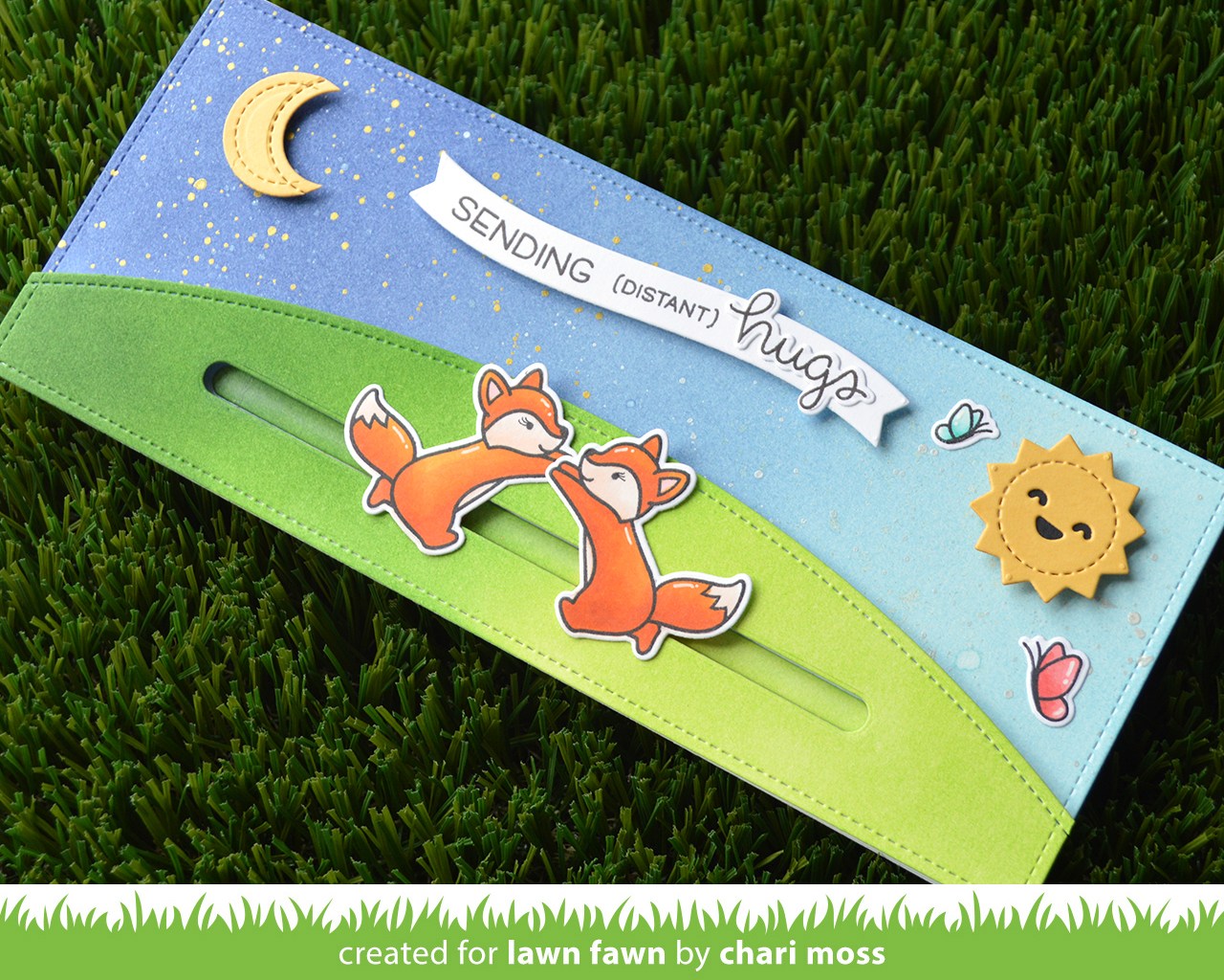 Lawn Fawn BUTTERLY KISSES FLIP-FLOP Clear Stamps 3"X2" 7pc Scrapbooksrus