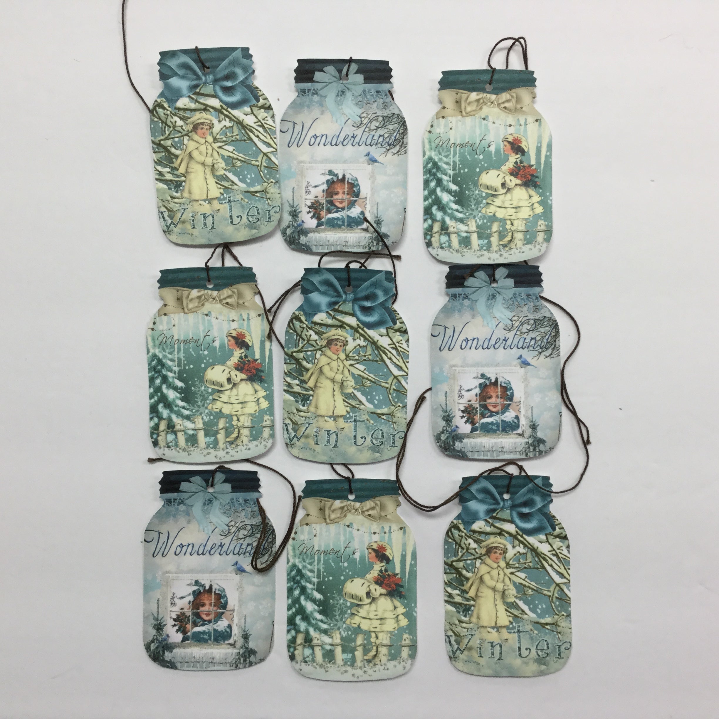 Tags & Ephemera 9pc TEAL WINTER WONDERLAND TAGS Scrapbooksrus