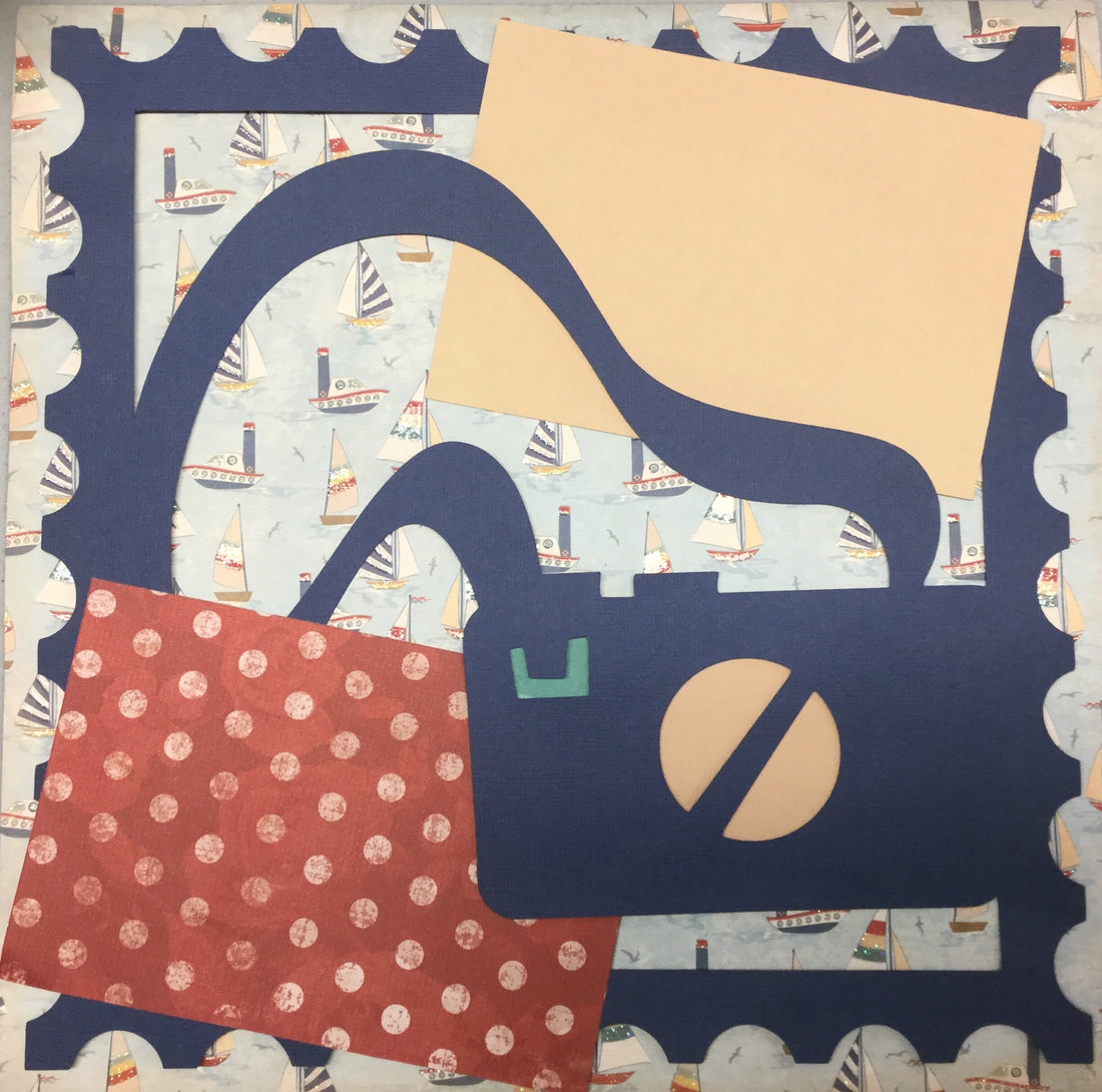 Premade Pages CAMERA FRAME (1) 12"x12" Travel Scrapbook @Scrapbooksrus