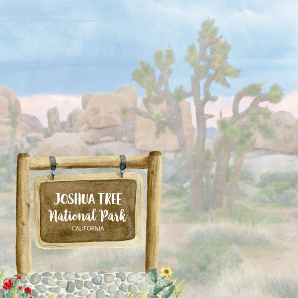 JOSHUA TREE National Park Watercolor 12"X12" Scrapbook Paper Scr