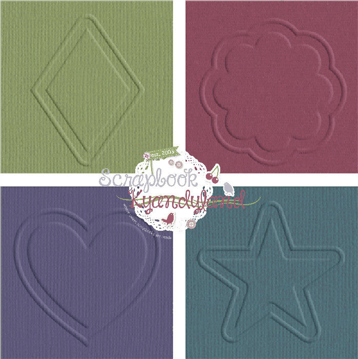 Quickutz Lifestyle Crafts 2X2 Embossing Folder 4pc BASIC SHAPES - Scrapbooksrus
