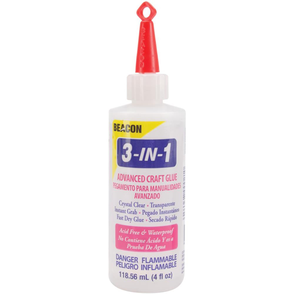 Beacon 3-in-1 Advanced Craft Liquid Glue Adhesive 4 oz