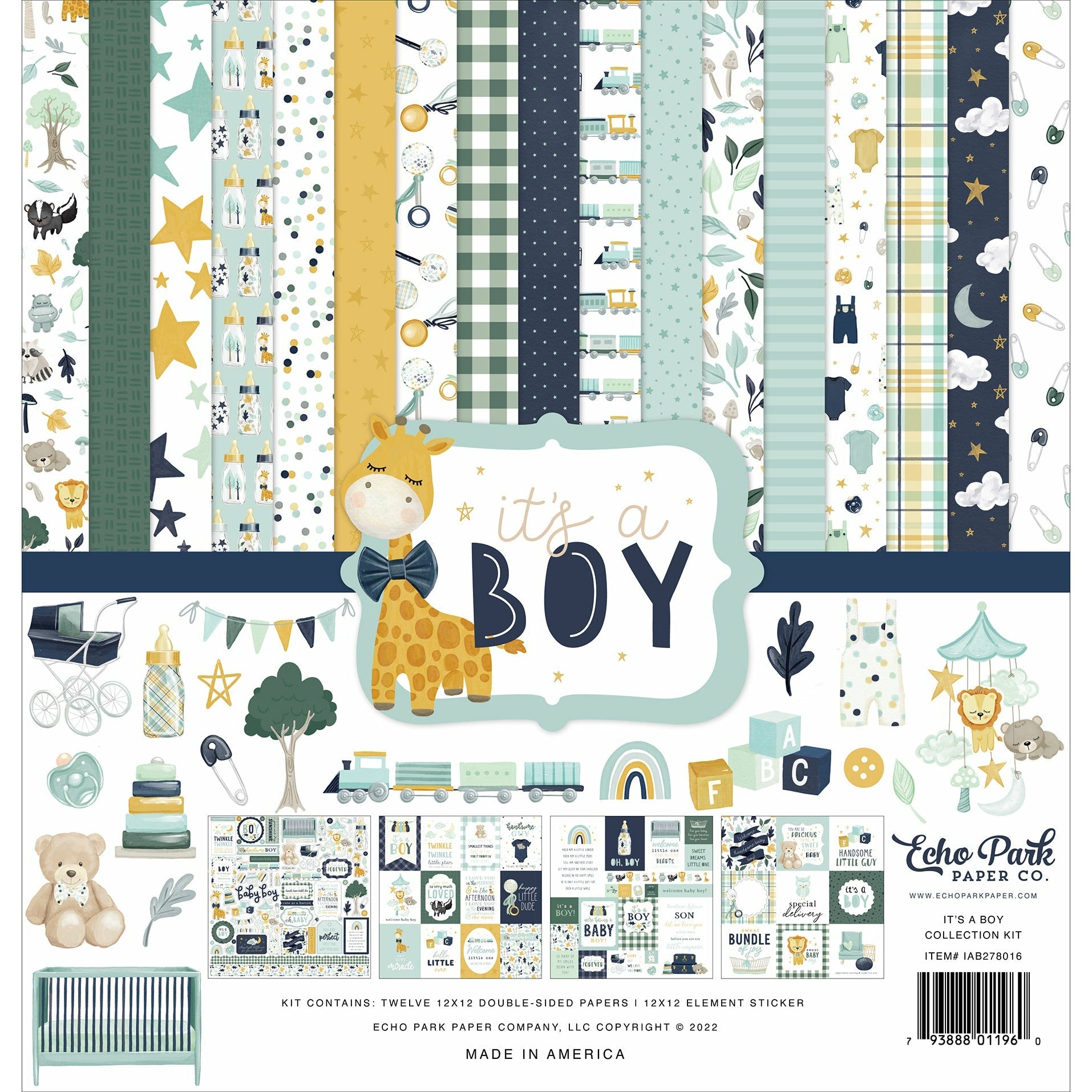 Echo Park IT’S A BOY 12"X12" Collection Kit Scrapbooksrus