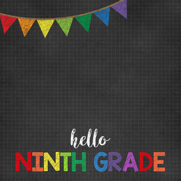 HELLO SCHOOL 12"X12" Paper Kît 14pc Scrapbook Customs Scrapbooksrus