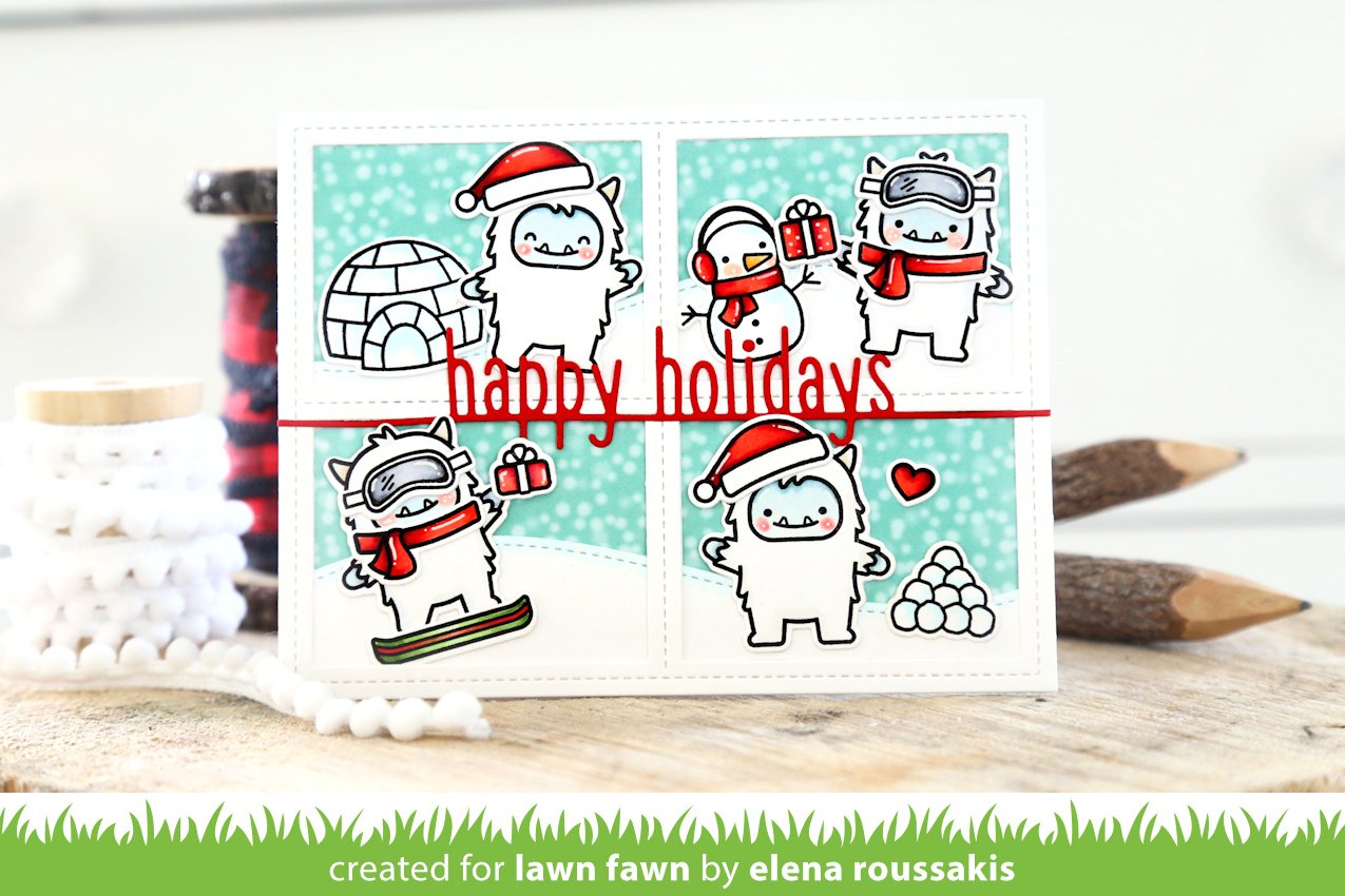 Lawn Fawn Cuts FOURSQUARE BACKDROP: LANDSCAPE Custom Craft Dies 5pc Scrapbooksrus