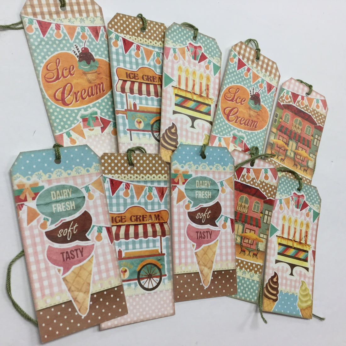 Tags & Ephemera 10pc ICE CREAM & CAKE TAGS Scrapbooksrus