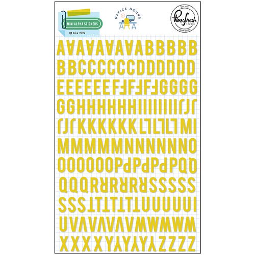 Pinkfresh Studio Office Hours Yellow MINI ALPHA STICKERS 164pc Scrapbooksrus