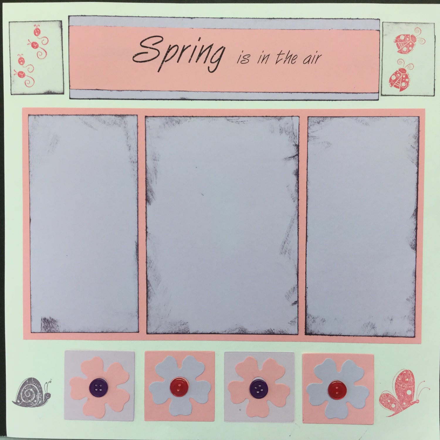 Premade Pages SPRING IS IN THE AIR (2) 12"X12" Scrapbook Pages Scrapbooksrus