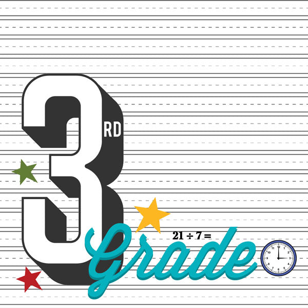 SCHOOL YEARS 12"X12" Paper Kît 14pc Scrapbook Customs