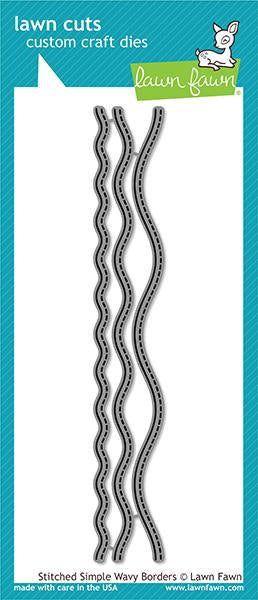 Lawn Cuts STITCHED SIMPLE WAVY BORDERS Custom Craft Dies 3 pc. Scrapbooksrus