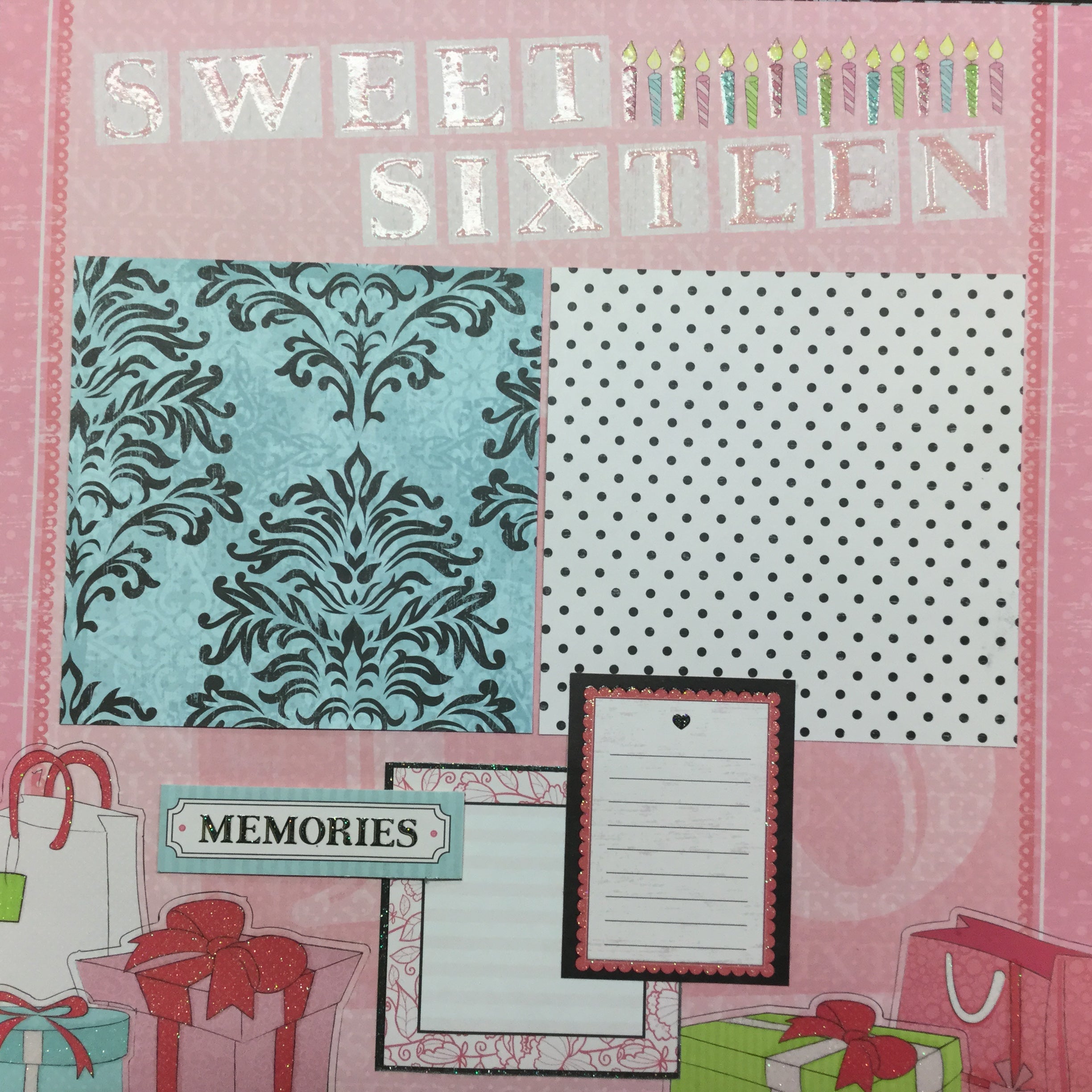 Premade Pages SWEET SIXTEEN (2) 12"x12" Scrapbook Birthday Scrapbooksrus