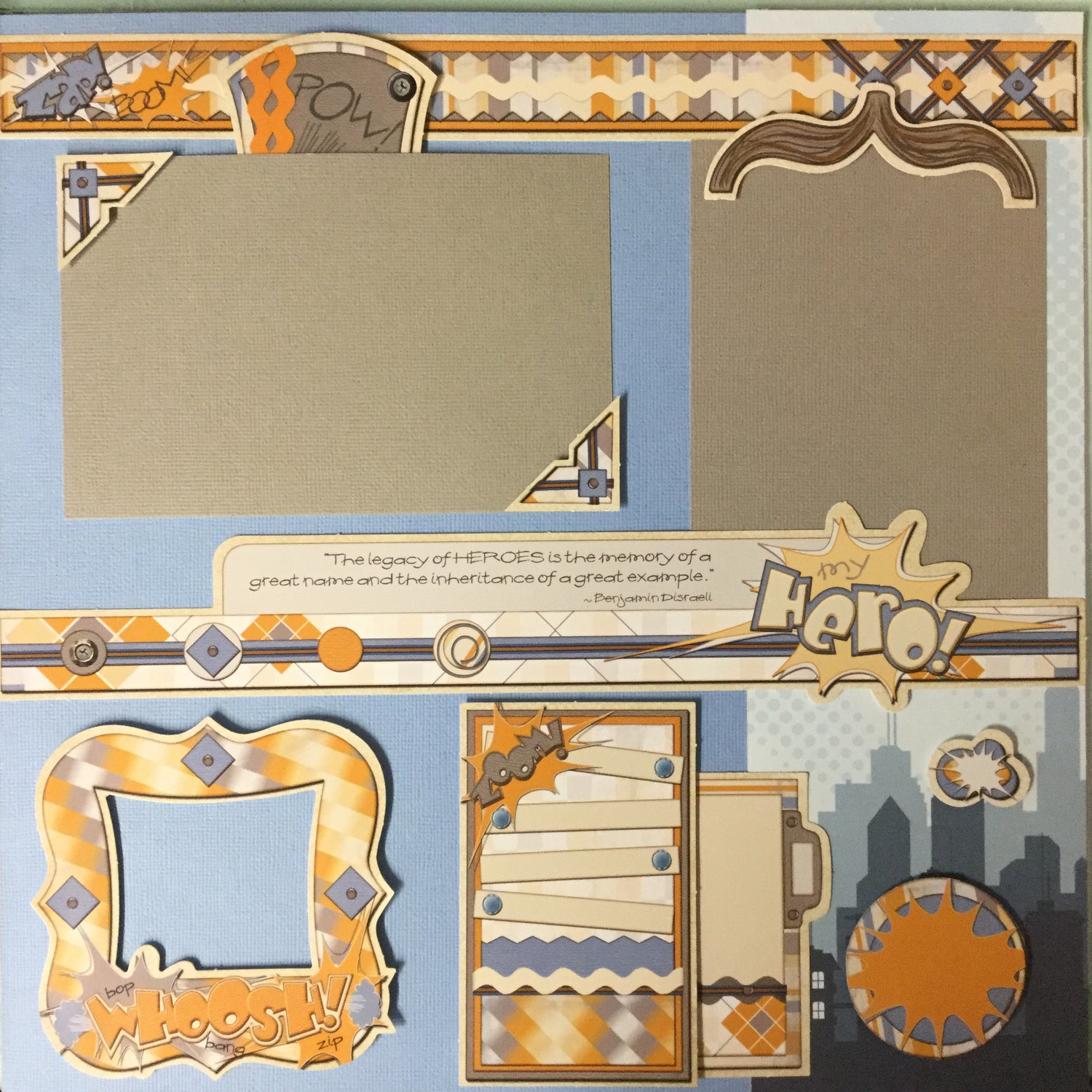 Page Kit (2) 12x12 Scrapbook MY SUPERHERO Scrapbooksrus